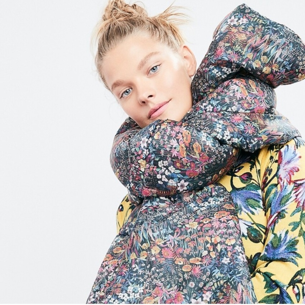 J. Crew Puffer Scarf in Liberty Floral Print